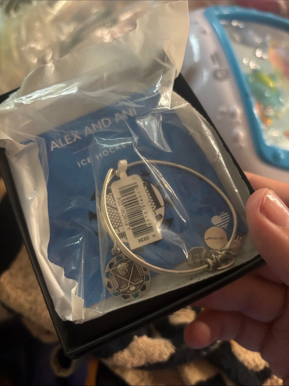 Alex and Ani Silver Team USA Ice Hockey Charm Bangle